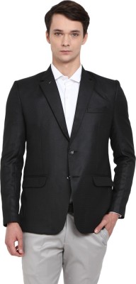 V-MART Checkered Single Breasted Casual Men Blazer(Black)