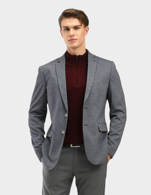 ARROW Self Design Single Breasted Formal Men Blazer(Grey)