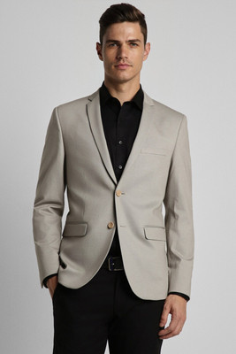 PETER ENGLAND Solid Single Breasted Formal Men Blazer(Grey)