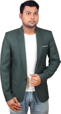 Darbar In Solid Single Breasted Casual, Formal, Festive & Wedding, Party Men Blazer(Green)