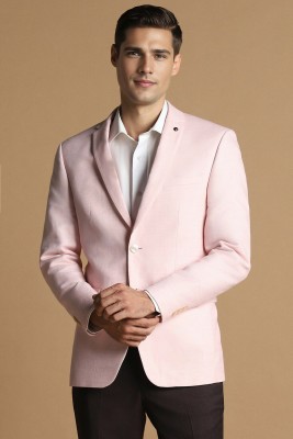 Allen Solly Self Design Single Breasted Formal Men Blazer(Pink)