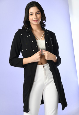 SAKSHI TRADER Embellished Double Breasted Party Women Blazer(Black)