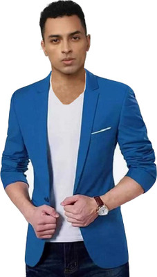 Darbar In Solid Single Breasted Casual, Formal, Festive & Wedding, Party Men Blazer(Blue)