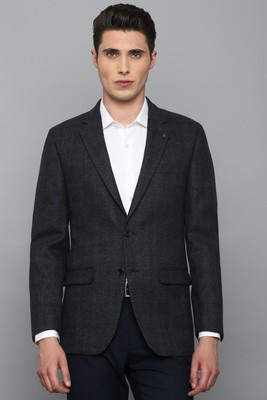 LOUIS PHILIPPE Checkered Single Breasted Formal Men Blazer(Grey)