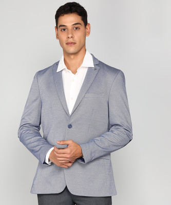 ARROW Self Design Single Breasted Formal Men Blazer(Blue)