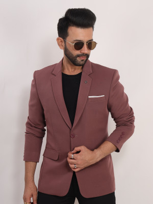 Raxon Solid Single Breasted Casual, Formal, Wedding Men Blazer(Pink)