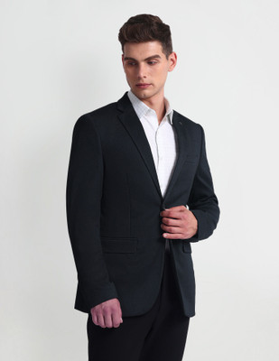 ARROW Geometric Print Single Breasted Formal Men Blazer(Blue)