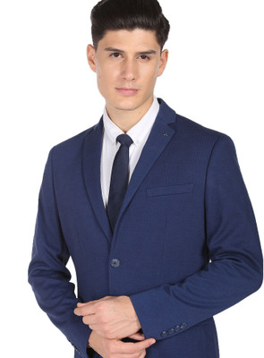 ARROW Solid Single Breasted Formal Men Blazer(Blue)