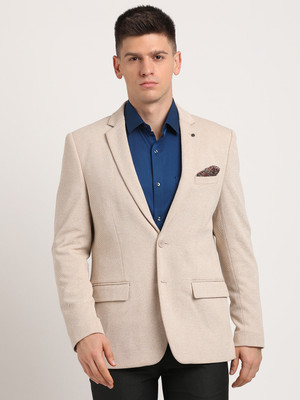 TURTLE Solid Single Breasted Casual Men Blazer(Grey)