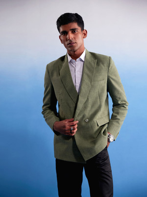Shvaas By Vastramay Solid Single Breasted Casual Men Blazer(Green)