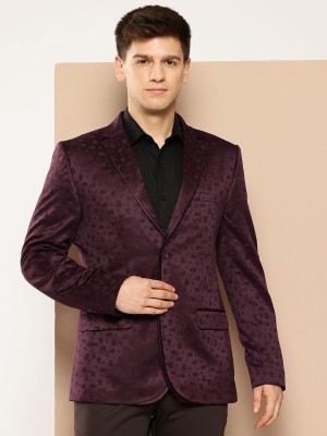 INVICTUS Solid Double Breasted Party Men Blazer(Brown)