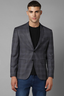 Allen Solly Checkered Single Breasted Casual Men Blazer(Grey)