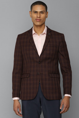 Allen Solly Checkered Single Breasted Casual Men Blazer(Brown)