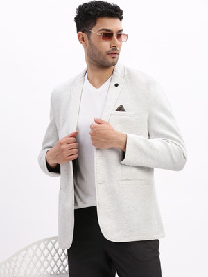 SHOWOFFFF Solid Single Breasted Casual Men Blazer(Grey)
