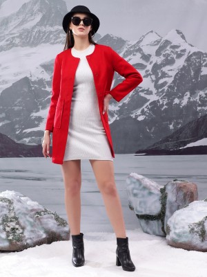 KOTTY Solid Single Breasted Casual Women Blazer(Red)