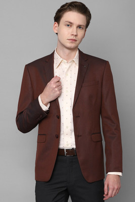 LOUIS PHILIPPE Solid Single Breasted Formal Men Blazer(Brown)