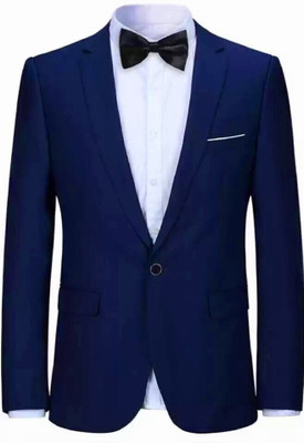 Darbar In Solid Single Breasted Casual, Formal, Festive & Wedding, Party Men Blazer(Dark Blue)