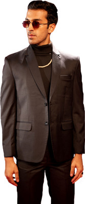 VASTRAMAY Solid Single Breasted Casual Men Blazer(Black)