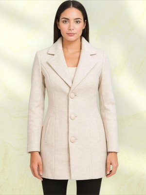 Pepzo Solid Double Breasted Casual Women Blazer(White)