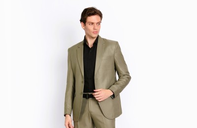 HIGHEK Solid Single Breasted Formal, Casual, Wedding Men Blazer(Green)