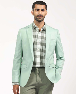 Rare Rabbit Solid Single Breasted Casual Men Blazer(Green)