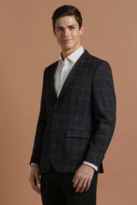Allen Solly Checkered Single Breasted Formal Men Blazer(Black)