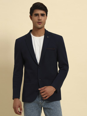 CANTABIL Solid Single Breasted Casual Men Blazer(Dark Blue)