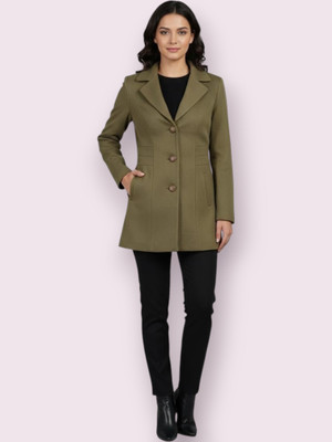 Pepzo Solid Double Breasted Casual Women Blazer(Green)