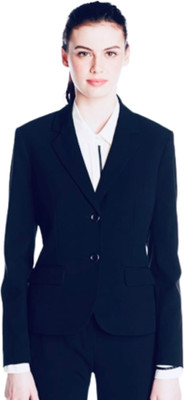 Divij Designe S Solid Single Breasted Casual Women Blazer(Blue)