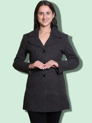 TROO BLUE Solid Double Breasted Casual Women Blazer(Black)