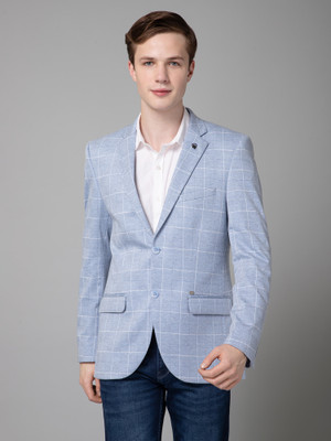 CANTABIL Self Design Single Breasted Casual Men Blazer(Blue)