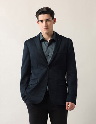 ARROW Solid Single Breasted Formal Men Blazer(Green)