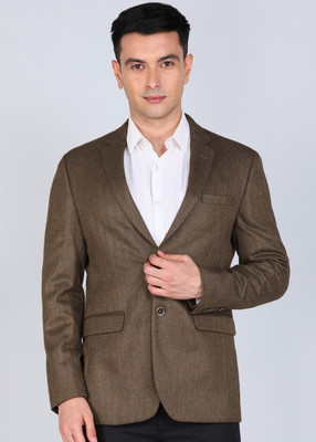 PETER ENGLAND Checkered Tuxedo Style Formal Men Blazer(Green)