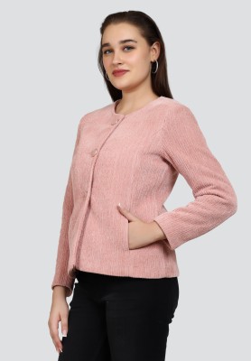 YOUNG CLUB CLASSIC Self Design Single Breasted Casual, Formal Women Blazer(Pink)