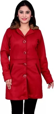 LIME N LEMON Solid Single Breasted Casual Women Blazer(Red)