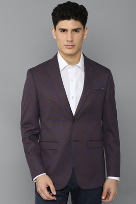 Allen Solly Checkered Single Breasted Formal Men Blazer(Grey)