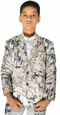 TTRFashion Printed Single Breasted Festive & Wedding, Casual, Party Boys Blazer(Multicolor)