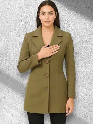 Pepzoo Solid Double Breasted Casual Women Blazer(Brown)