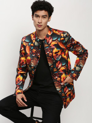 SHOWOFFFF Printed Bandhgala Casual Men Blazer(Multicolor)
