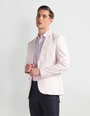 ARROW Solid Single Breasted Formal Men Blazer(White)