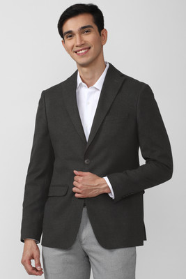 PETER ENGLAND Solid Single Breasted Formal Men Blazer(Grey)