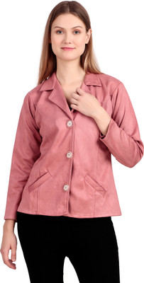 ORIEX THE ORIGINAL FASHION Solid Single Breasted Casual Women Blazer(Pink)