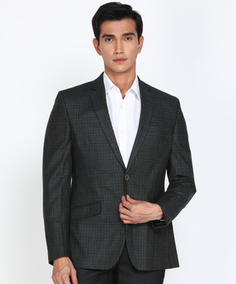 PARK AVENUE Checkered Single Breasted Formal Men Blazer(Multicolor)
