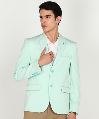 KILLER Solid Single Breasted Casual Men Blazer(Green)