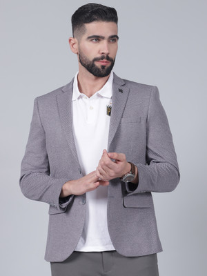 CANTABIL Self Design Single Breasted Casual Men Blazer(Grey)