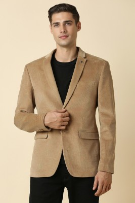 Allen Solly Self Design Single Breasted Casual Men Blazer(Brown)