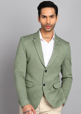 KILLER Solid Single Breasted Casual Men Blazer(Green)