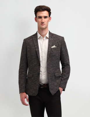 ARROW Printed Single Breasted Formal Men Blazer(Brown)