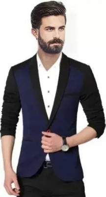 Darbar In Solid Single Breasted Casual, Formal, Festive & Wedding Men Blazer(Blue)