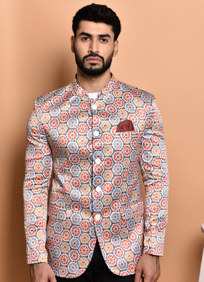 PRINT CULTR Printed Single Breasted Casual Men Blazer(Multicolor)